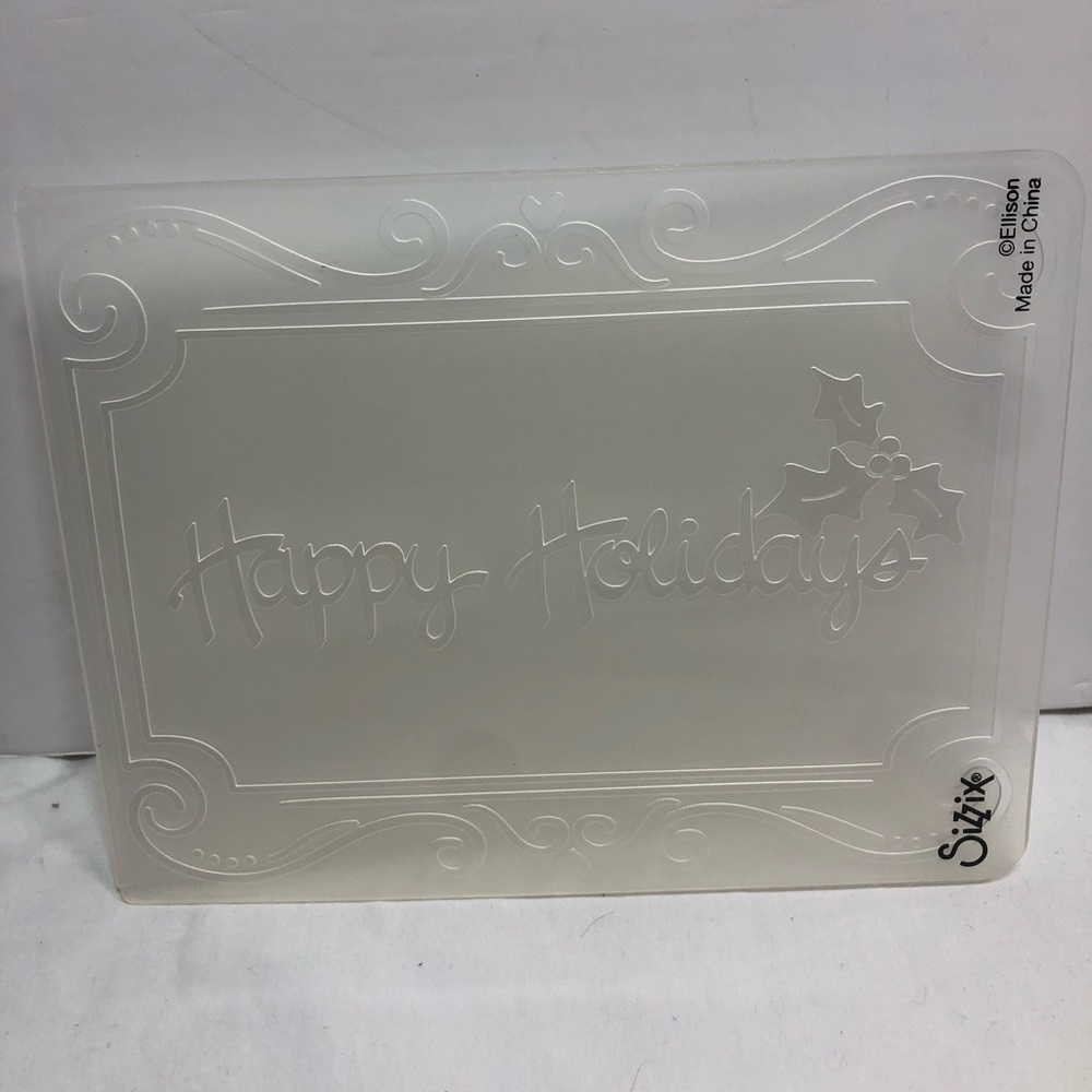 "Happy Holidays" 3-D Textured Impressions Embossing Folder Sizzix